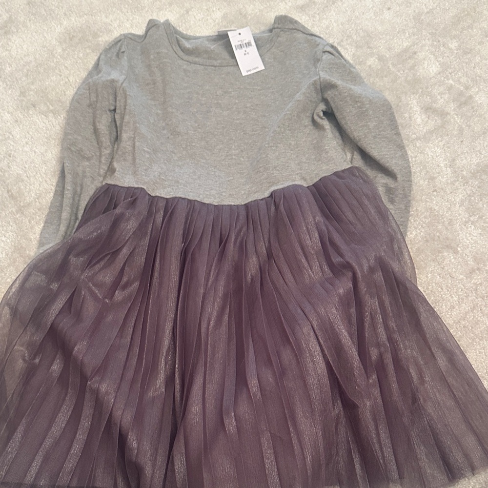 GAP Gray and Purple Casual Kids Dress